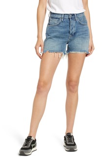 7 For All Mankind Easy Ruby High Waist Relaxed Cutoff Denim Shorts in Spruce Rinse at Nordstrom Rack