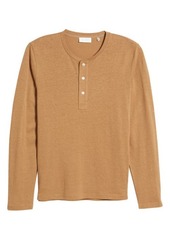7 For All Mankind Hemp & Organic Cotton Henley in Camel at Nordstrom