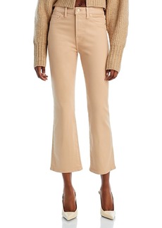 7 For All Mankind High Rise Cropped Coated Slim Kick Flare Jeans in Caramel Coated