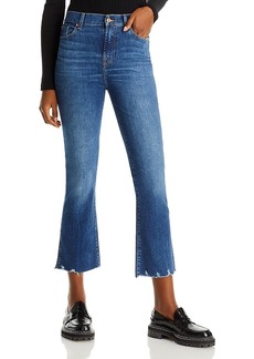 7 For All Mankind High Rise Slim Kick Cropped Bootcut Jeans in Sihighline