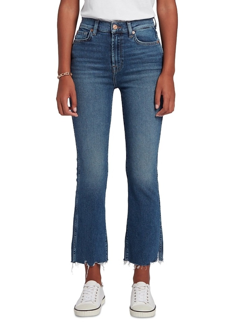 7 For All Mankind High Rise Slim Kick Jeans in Sea Level