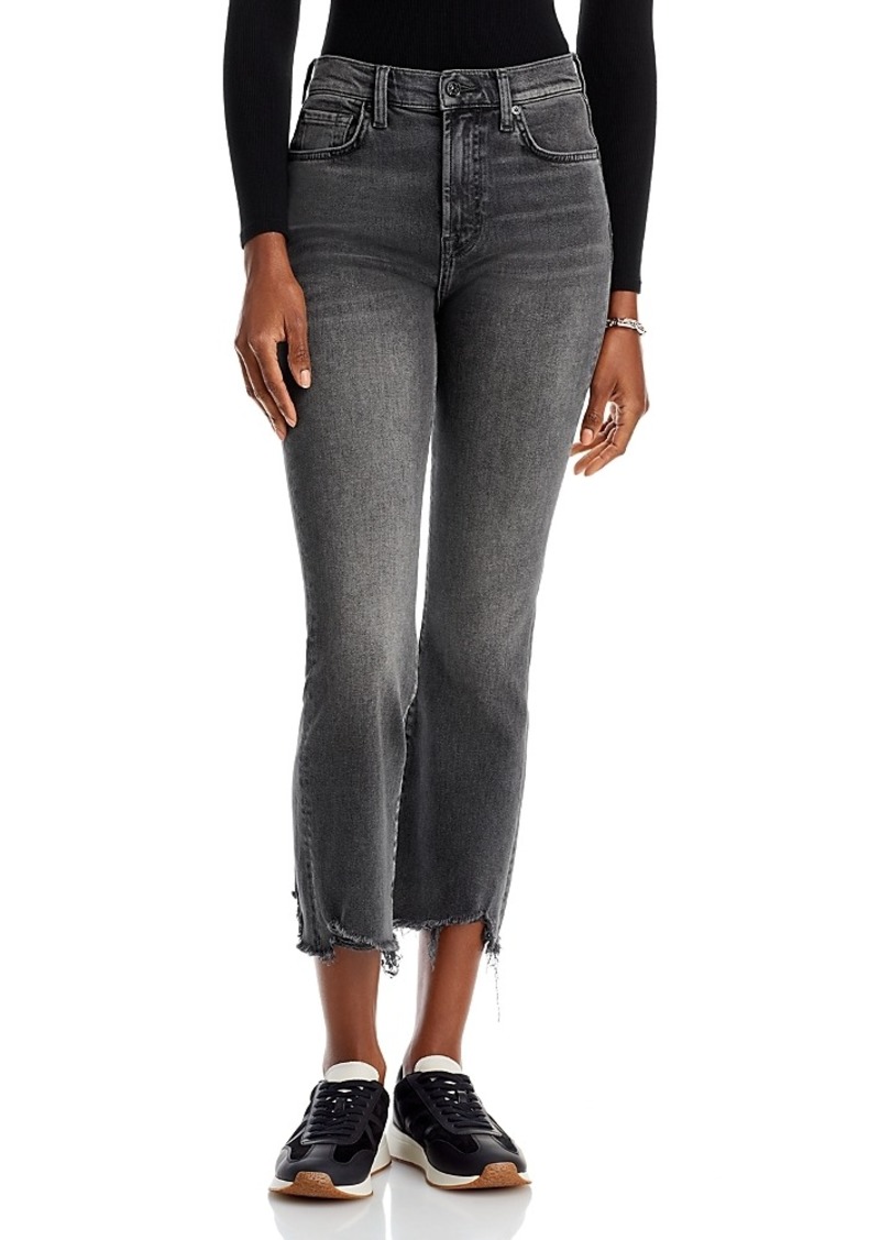 7 For All Mankind High Waist Slim Kick Cropped Jeans in Courage