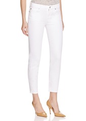 7 For All Mankind Kimmie Crop Skinny Jeans in Clean White