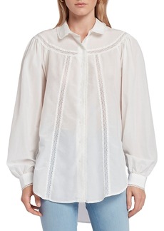 7 For All Mankind Lace Trim Balloon Sleeve Blouse