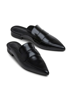 7 For All Mankind Leather Loafer Mule in Black Leather at Nordstrom Rack