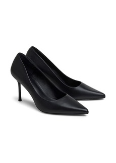 7 For All Mankind Leather Pointed Toe Pump in Black Leather at Nordstrom Rack