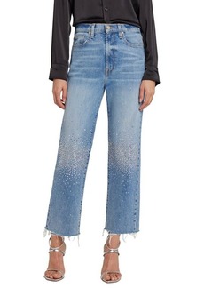 7 For All Mankind Logan Embellished High Waist Ankle Stovepipe Jeans