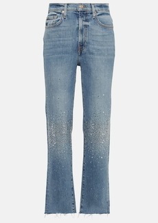 7 For All Mankind Logan embellished straight jeans
