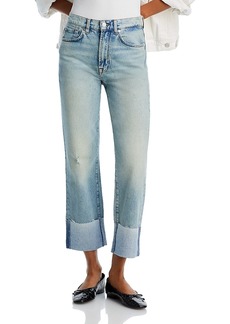 7 For All Mankind Logan High Rise Ankle Stovepipe Jeans in Frost