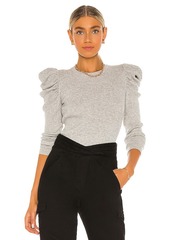 7 For All Mankind Long Sleeve Puff Shoulder Crewneck
