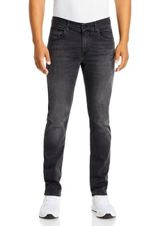 7 For All Mankind Luxe Performance Plus Slimmy Tapered Slim Fit Jeans in Washed Black
