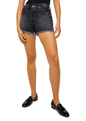 7 For All Mankind Monroe High Rise Cutoff Jean Shorts in Eclipse Black
