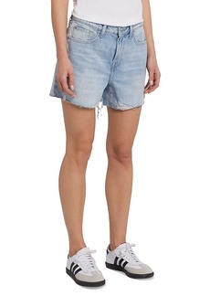 7 For All Mankind Monroe High Rise Distressed Denim Shorts in Time Off