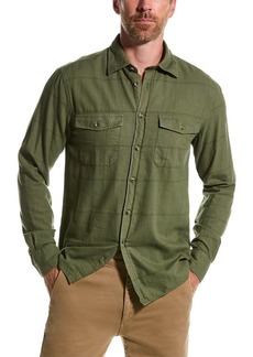 7 For All Mankind Over-Dye Check Wool-Blend Shirt