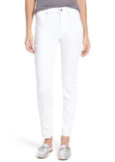 7 For All Mankind® Raw Hem Skinny Jeans (Clean White Exclusive)