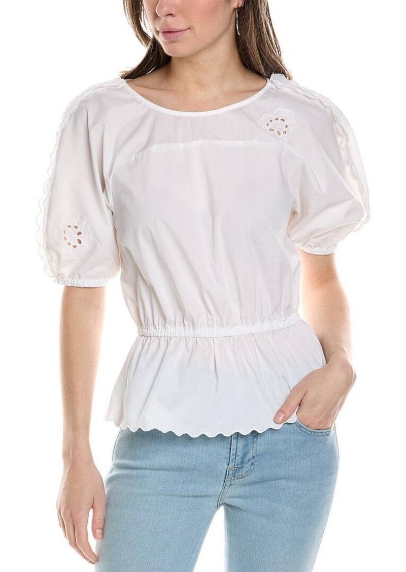7 For All Mankind Scallop Trim Blouse