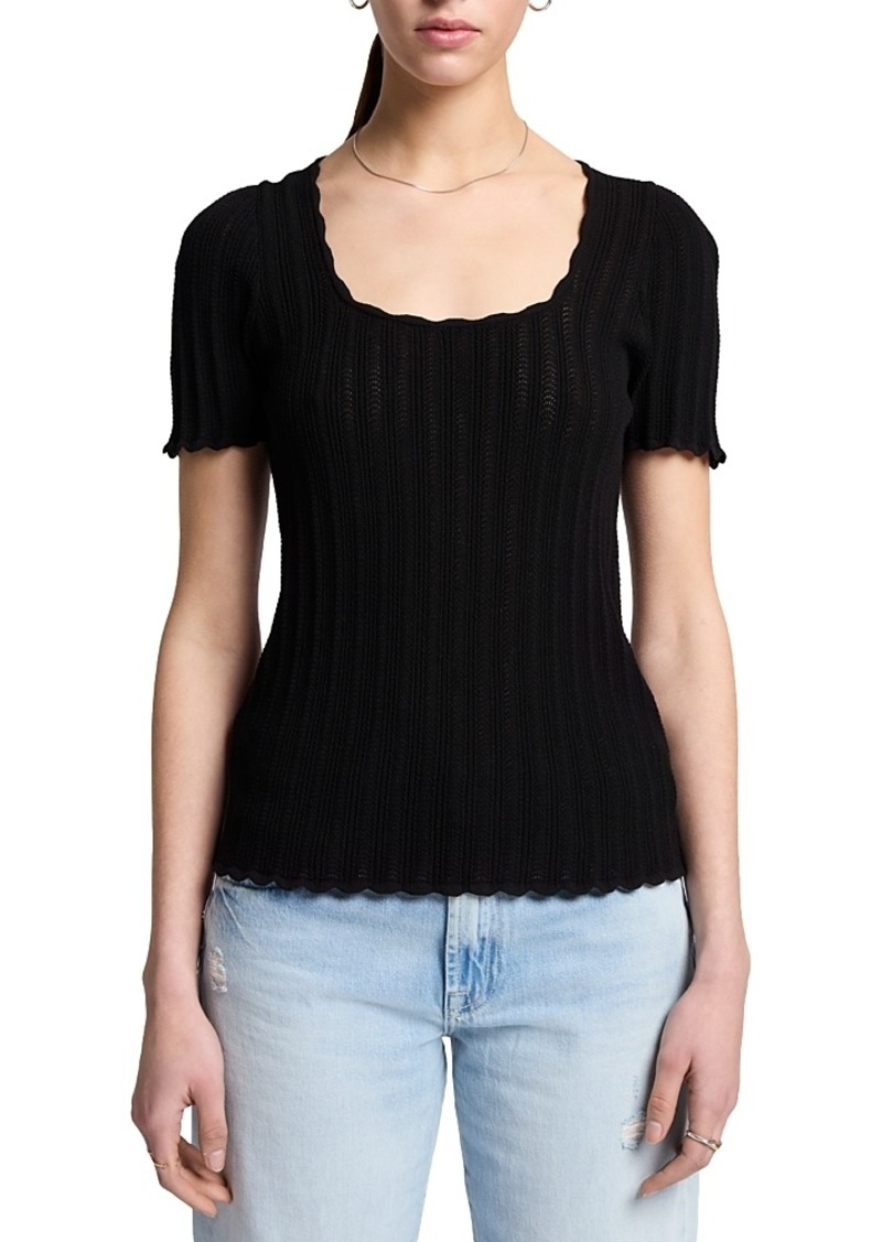 7 For All Mankind Scalloped Edge Top