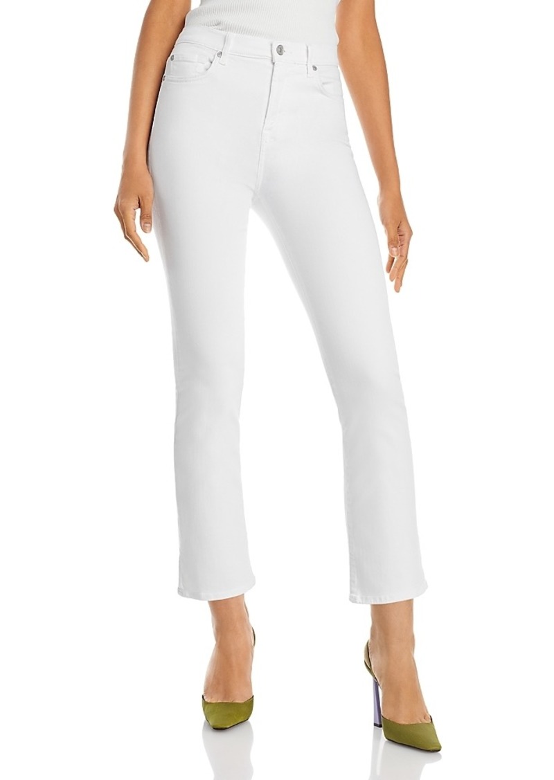 7 For All Mankind Slim Illusion High Rise Ankle Flare Jeans in Luxe White