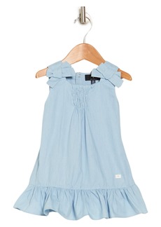 7 For All Mankind Smocked Cotton Dress in Beach Blue at Nordstrom Rack