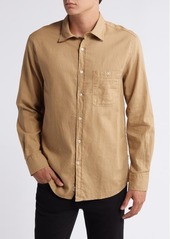 7 For All Mankind Solid Cotton & Linen Button-Up Shirt
