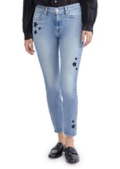 7 For All Mankind Star Embroidered Ankle Skinny Jeans in Trio