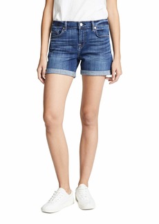 7 For All Mankind Women's Denim Shorts Roll Up-Twill Vanity