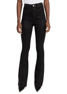 7 For All Mankind Women's Ultra High-Rise Cropped Jeans Coated BLK