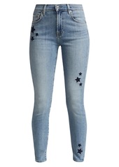 7 For All Mankind Ankle Skinny Star Embroidery Jeans