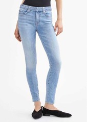 7 For All Mankind Ankle Skinny with Pleated Waistband in Bright Blue Jay