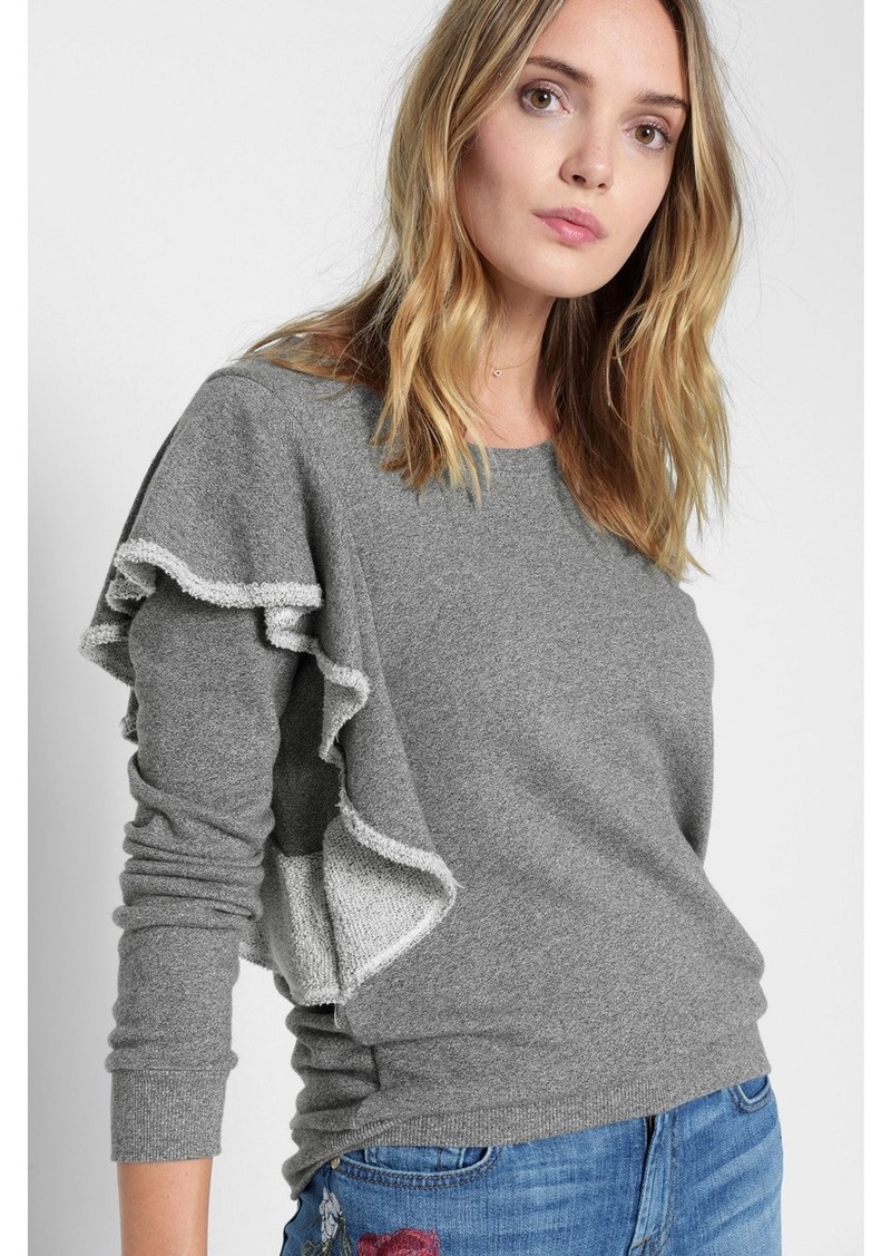 grey ruffle sweatshirt