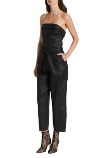 7 For All Mankind Balloon-Leg Coated Denim Jumpsuit