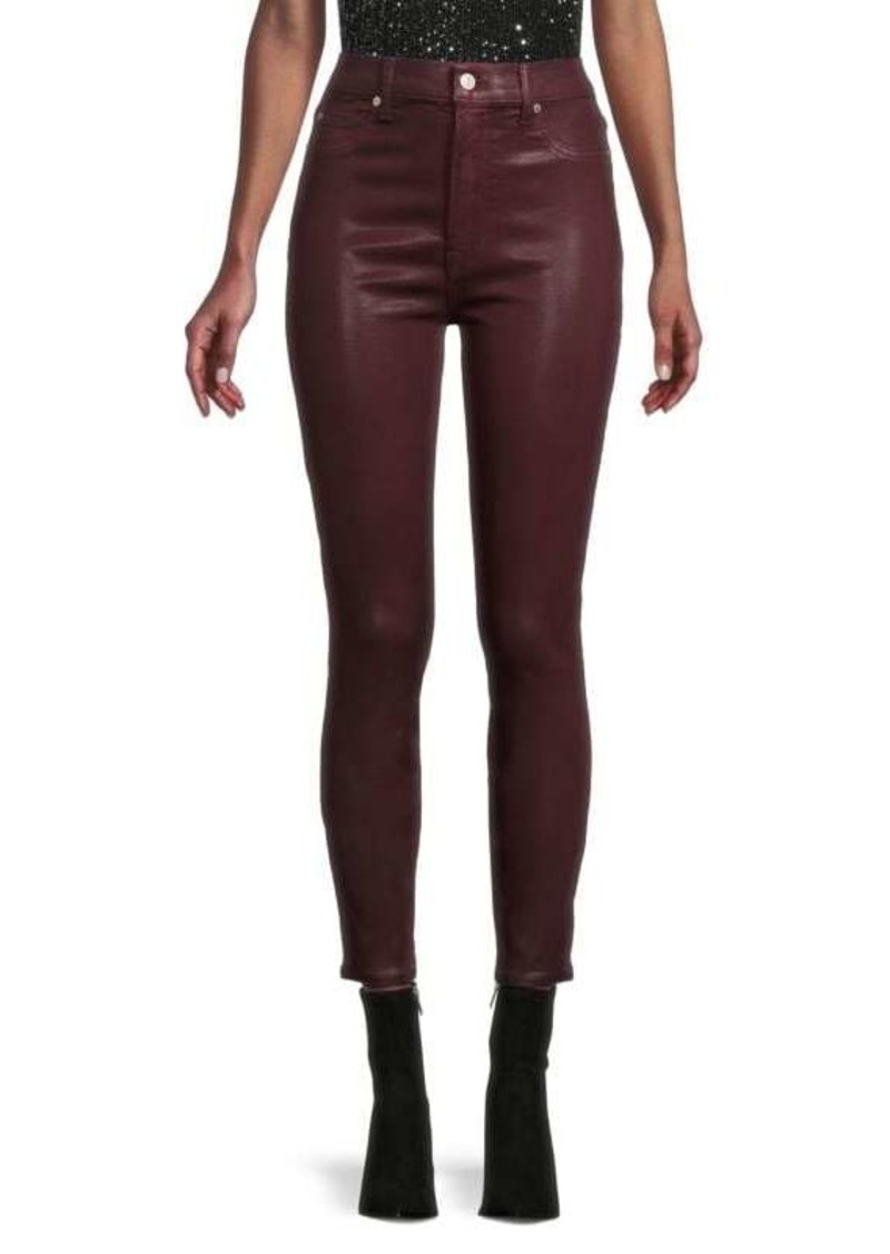 7 For All Mankind Coated High Rise Skinny Jeans
