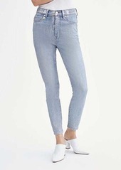 7 For All Mankind Coated High Waist Ankle Skinny in Aspen Foil