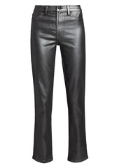 7 For All Mankind Coated High-Waisted Straight-Leg Jeans