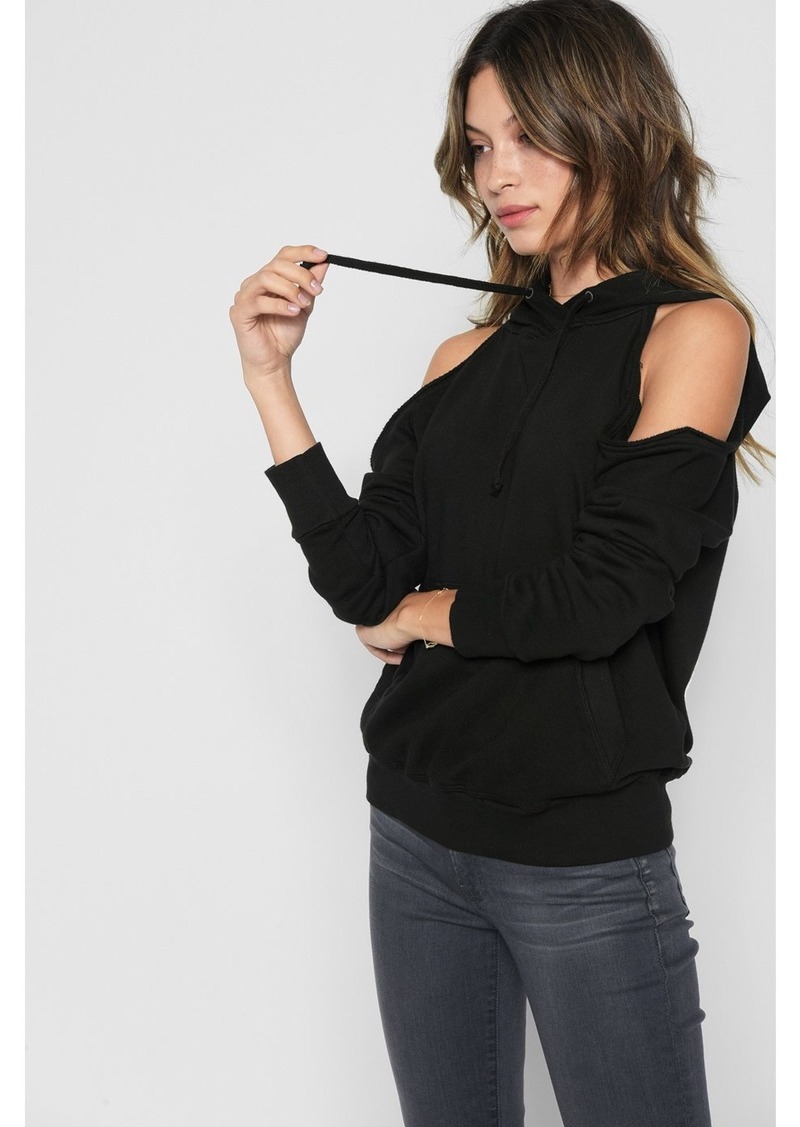 black cold shoulder sweatshirt