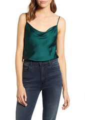7 For All Mankind Cowl Neck Satin Tank Top