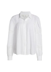 7 For All Mankind Crinkled Crepe Blouse