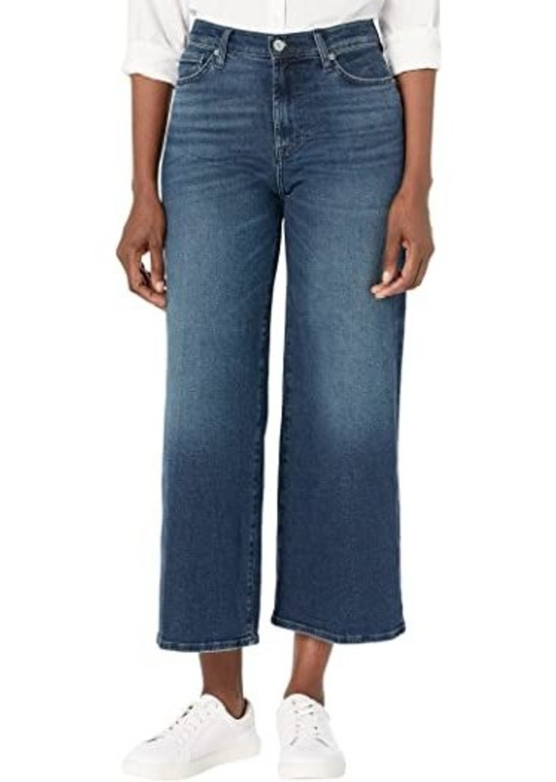 7 For All Mankind Cropped Joggers in Luxe Vintage Blueland