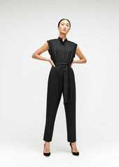 7 For All Mankind Cuffed Sleeve Jumpsuit in Jet Black