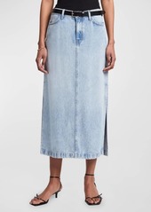 7 For All Mankind Denim Midi Skirt