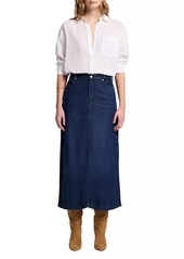 7 For All Mankind Denim Midi-Skirt