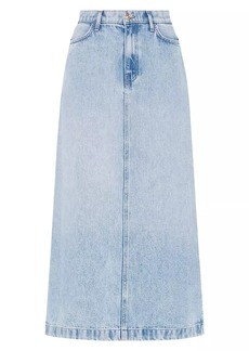 7 For All Mankind Denim Relaxed-Fit Midi Skirt
