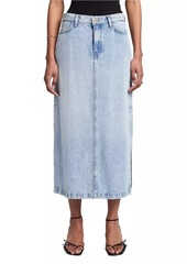 7 For All Mankind Denim Relaxed-Fit Midi Skirt