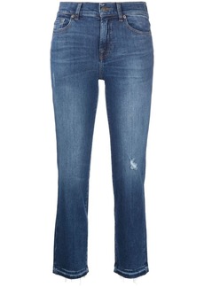 7 For All Mankind distressed mid-rise cropped jeans