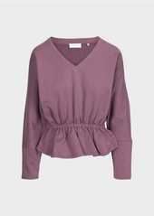 7 For All Mankind Dolman Sleeve Peplum Sweater in Berry