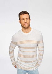 7 For All Mankind Engineered Stripe Sweater in White & Tan