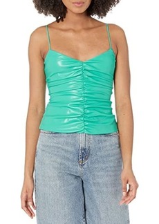 7 For All Mankind Faux Leather Ruched Cami