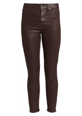 7 For All Mankind High-Rise Coated Ankle Skinny Jeans