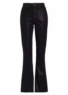 7 For All Mankind High-Rise Coated Boot-Cut Jeans