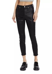 7 For All Mankind High-Rise Coated Skinny Ankle Jeans